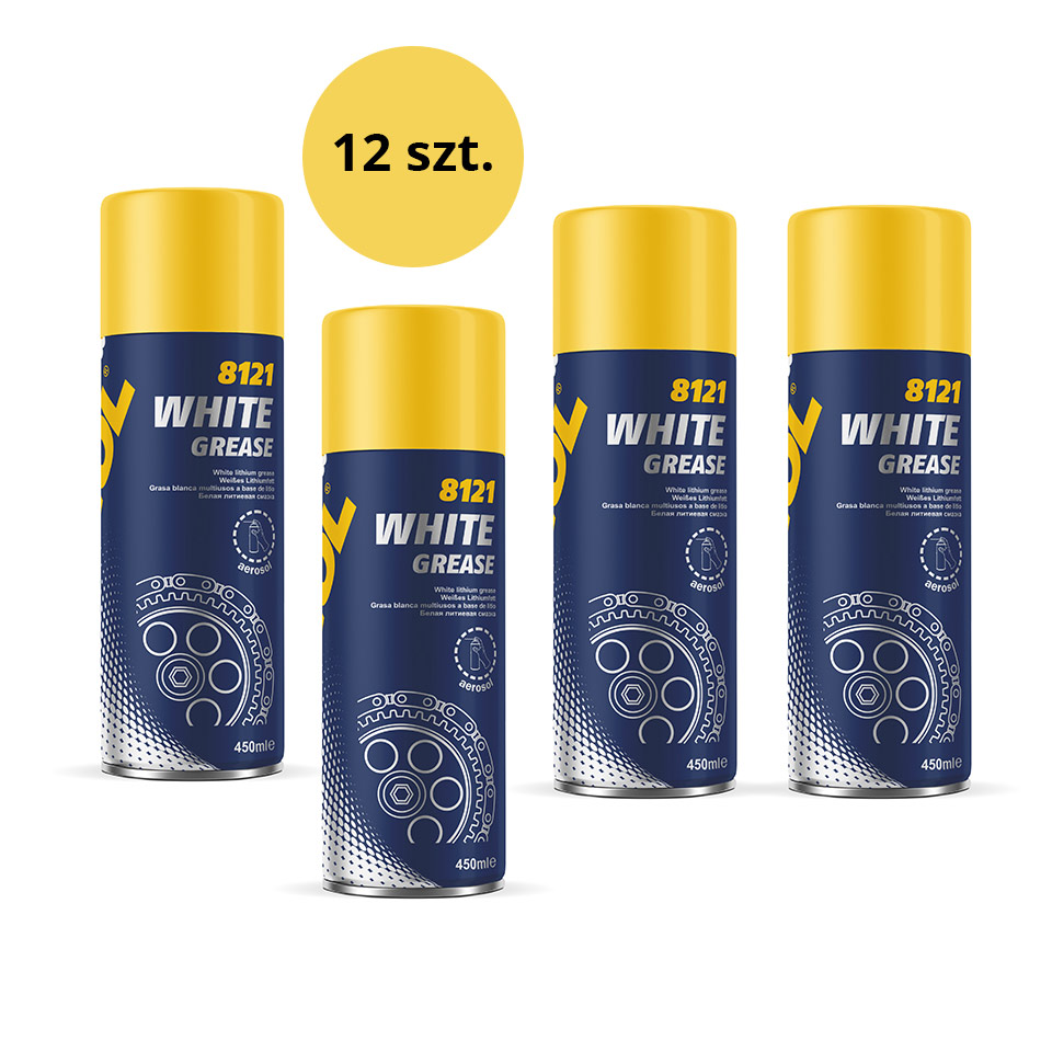 MANNOL WHITE GREASE 450ML - bílá mazivo univerzální (sprej) (8121) - KARTON 12 kus (set)